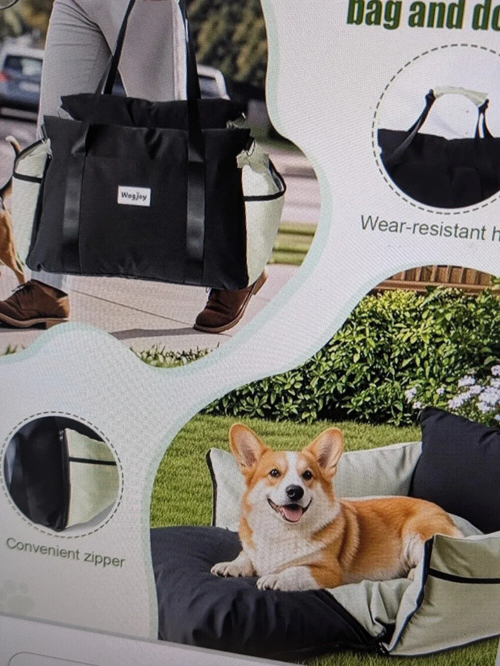 NEW WAGJOY SMALL DOG CAR SEAT CONVERTIBLE TOTE